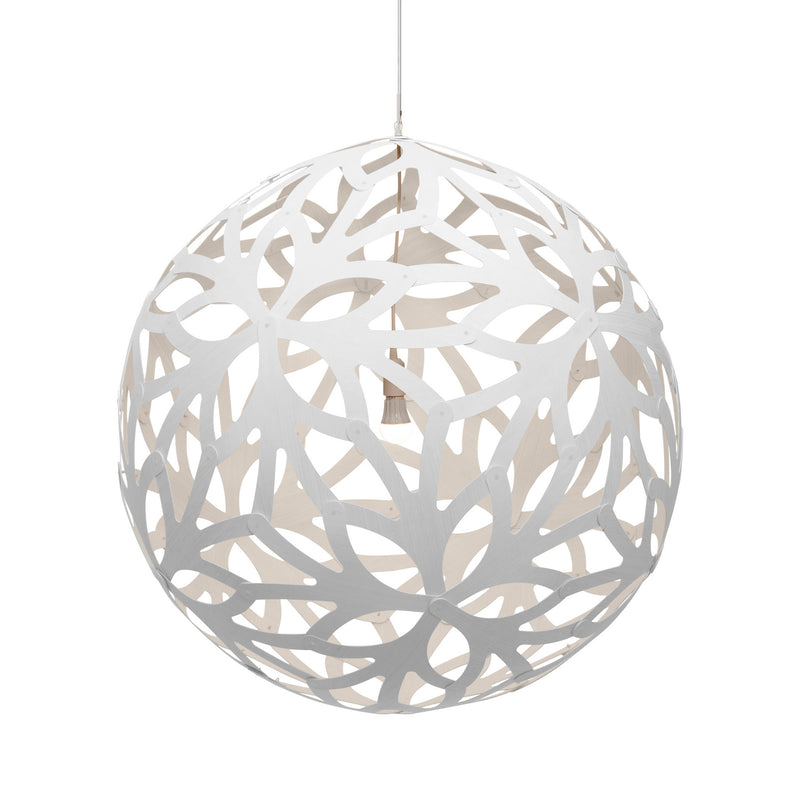 David Trubridge - FLO-1000-WHI-WHI - One Light Lightshade - Floral - White/White/White