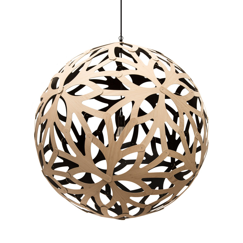 David Trubridge - FLO-1600-NAT-BLK - One Light Lightshade - Floral - Natural/Natural/Black