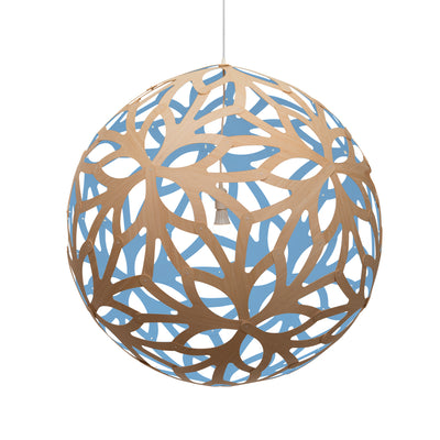 David Trubridge - FLO-1600-NAT-BLU - One Light Lightshade - Floral - Natural/Natural/Blue