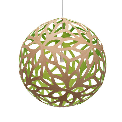 David Trubridge - FLO-1600-NAT-LIM - One Light Lightshade - Floral - Natural/Natural/Lime