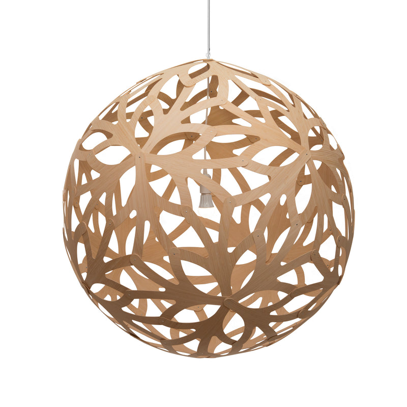 David Trubridge - FLO-1600-NAT-NAT - One Light Lightshade - Floral - Natural/Natural/Natural