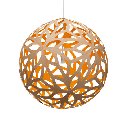 David Trubridge - FLO-1600-NAT-ORA - One Light Lightshade - Floral - Natural/Natural/Orange