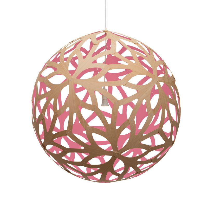 David Trubridge - FLO-1600-NAT-PNK - One Light Lightshade - Floral - Natural/Natural/Pink