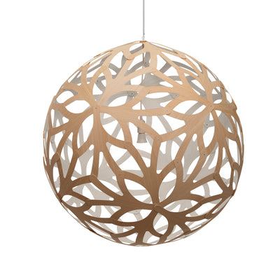 David Trubridge - FLO-1600-NAT-WHI - One Light Lightshade - Floral - Natural/Natural/White