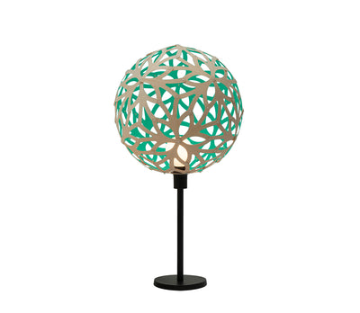 David Trubridge - FLO-TABL-NAT-AQU - One Light Lightshade - Floral - Natural/Natural/Aqua