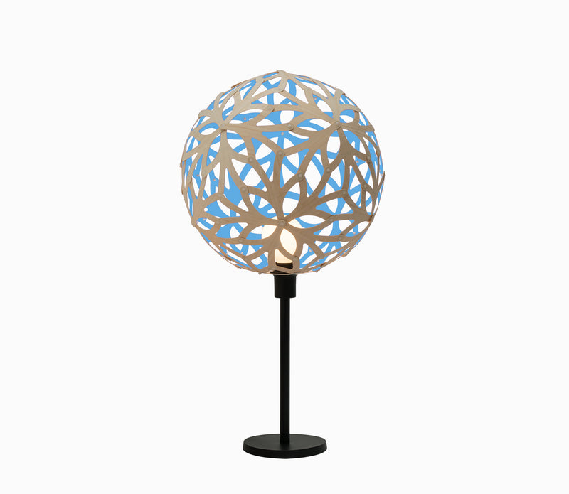 David Trubridge - FLO-TABL-NAT-BLU - One Light Lightshade - Floral - Natural/Natural/Blue