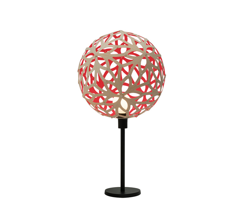 David Trubridge - FLO-TABL-NAT-RED - One Light Lightshade - Floral - Natural/Natural/Red