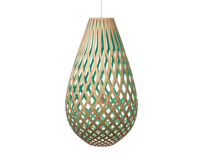 David Trubridge - KOU-1000-NAT-AQU - One Light Lightshade - Koura - Natural/Natural/Aqua