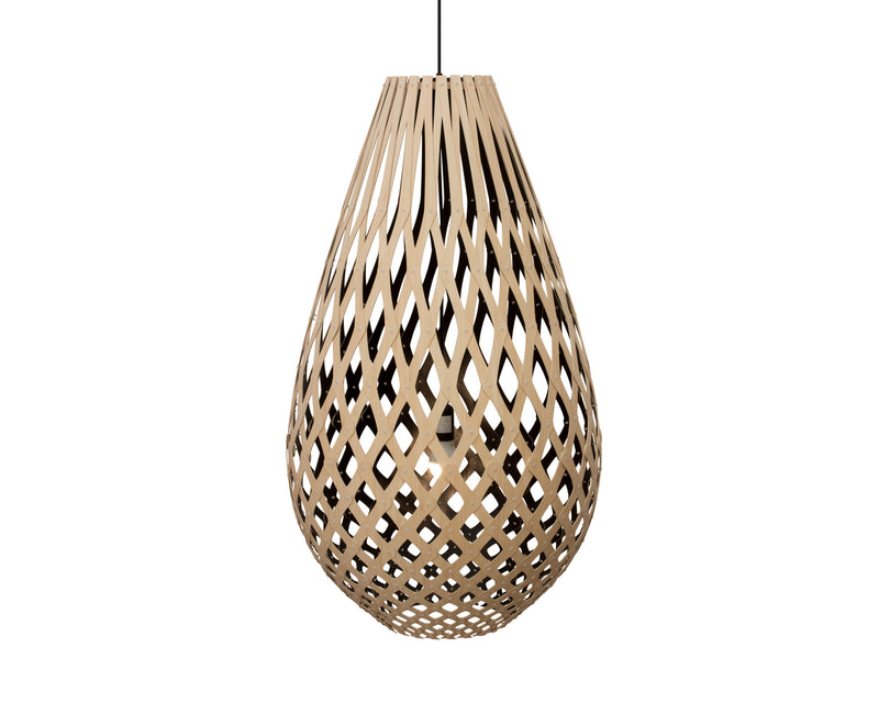 David Trubridge - KOU-1000-NAT-BLK - One Light Lightshade - Koura - Natural/Natural/Black