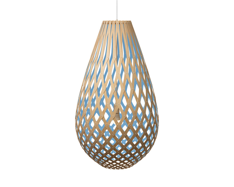 David Trubridge - KOU-1000-NAT-BLU - One Light Lightshade - Koura - Natural/Natural/Blue