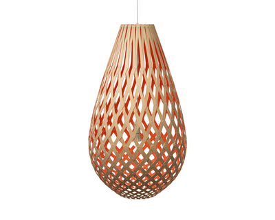 David Trubridge - KOU-1000-NAT-RED - One Light Lightshade - Koura - Natural/Natural/Red