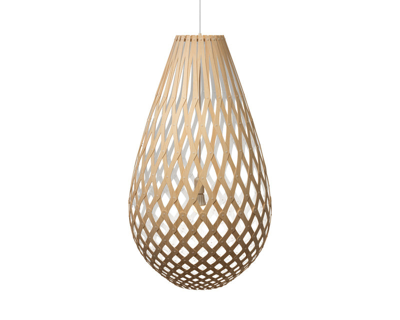 David Trubridge - KOU-1000-NAT-WHI - One Light Lightshade - Koura - Natural/Natural/White