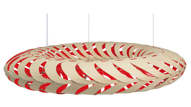 David Trubridge - MAR-1400-NAT-RED - Lightshade - Maru - Natural/Natural/Red