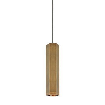 Visual Comfort Modern - 700MOBLKSRR - One Light Pendant - Blok - Aged Brass/Aged Brass