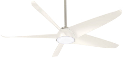 Minka Aire - F771L-BN/WH - 60``Ceiling Fan - Ellipse - Brushed Nickel/White