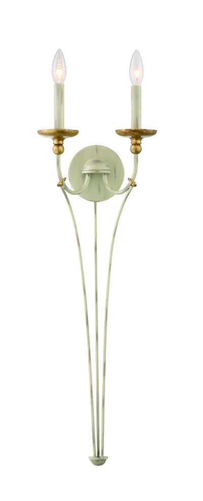 Minka-Lavery - 1042-701 - Two Light Wall Sconce - Westchester County - Farm House White With Gilded G