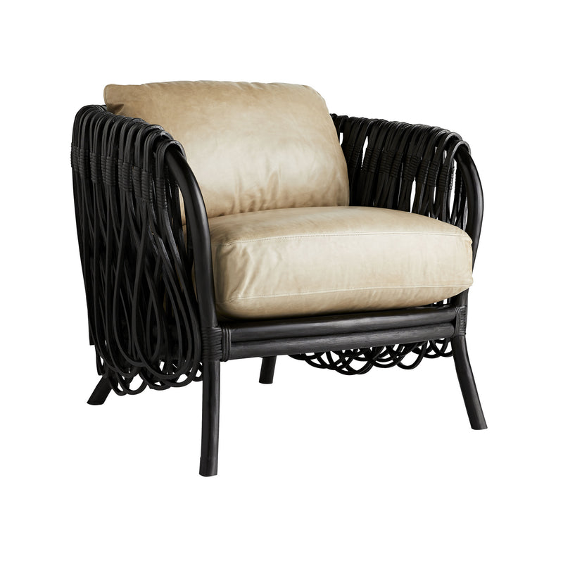 Arteriors - 5590 - Lounge Chair - Strata - Black