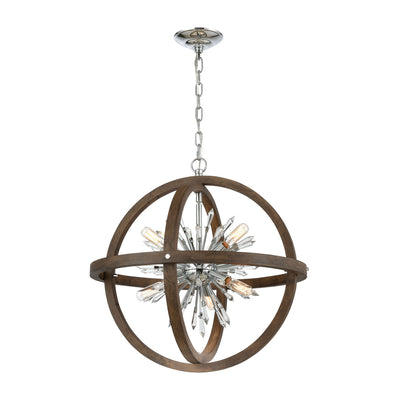 ELK Home - D4469 - Ten Light Pendant - Morning Star - Aged Wood