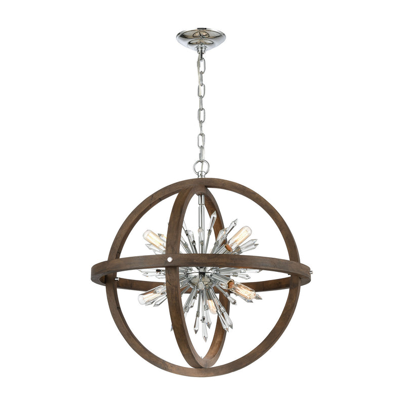 ELK Home - D4469 - Ten Light Pendant - Morning Star - Aged Wood