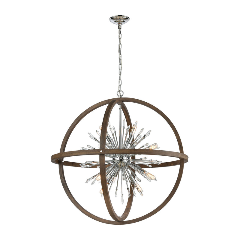 ELK Home - D4470 - Six Light Pendant - Morning Star - Aged Wood