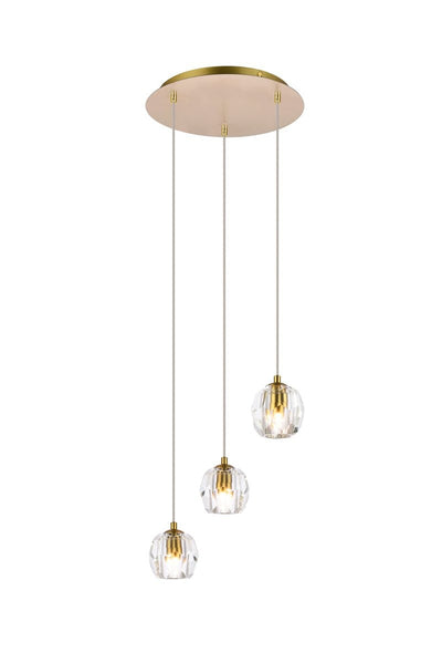 Elegant Lighting - 3505D12G - Three Light Pendant - Eren - Gold