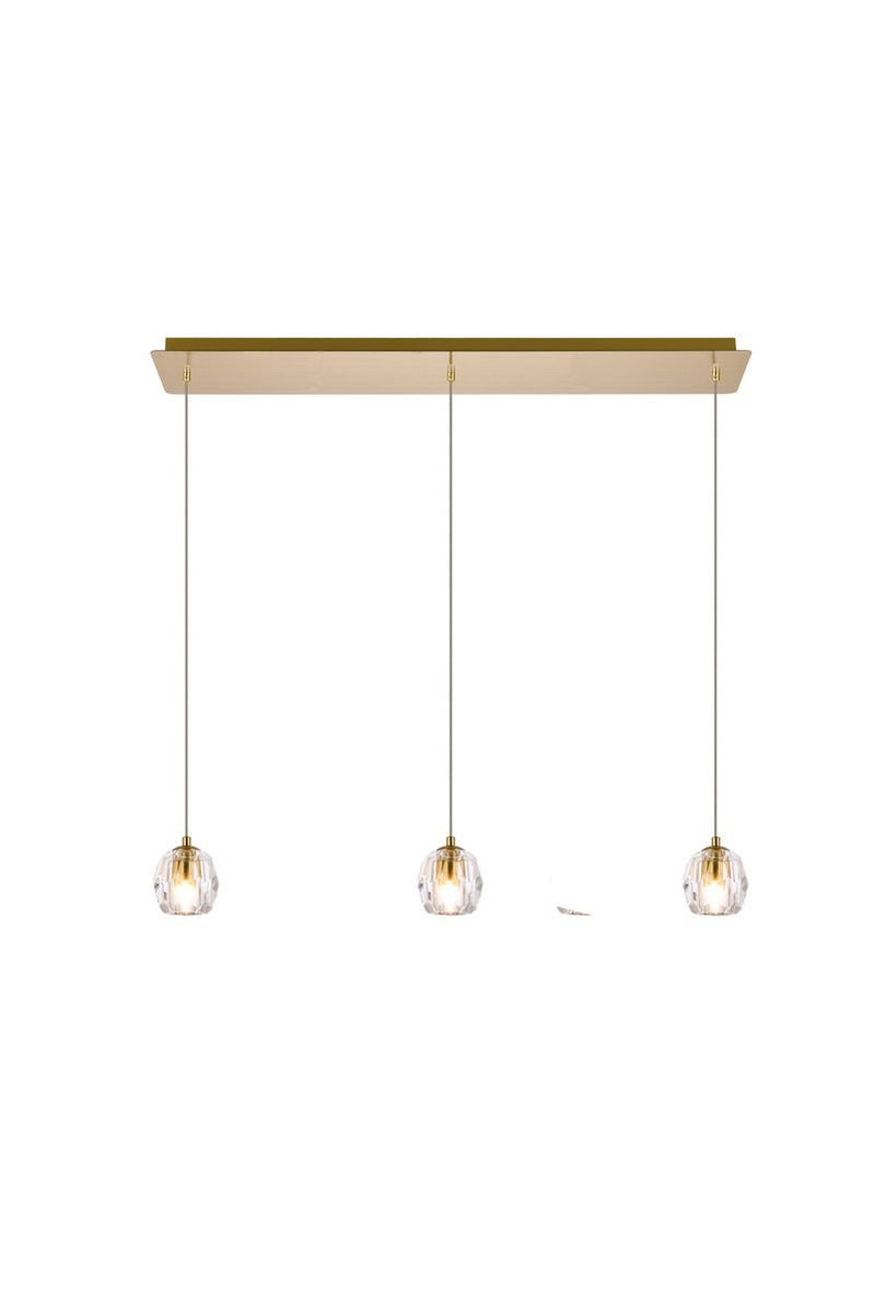 Elegant Lighting - 3505D28G - Three Light Pendant - Eren - Gold