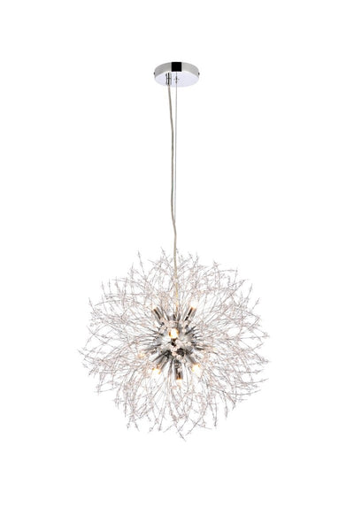 Elegant Lighting - 3507D18C - Nine Light Pendant - Solace - Chrome