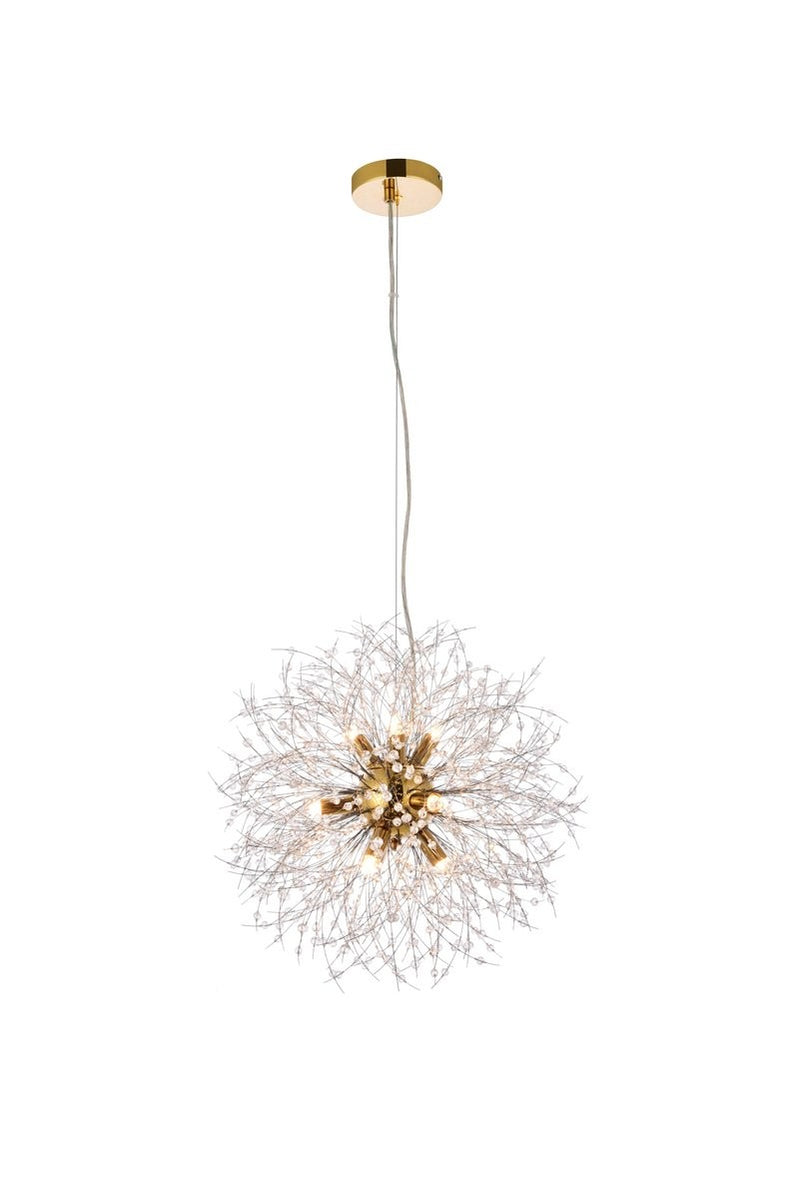 Elegant Lighting - 3507D18G - Nine Light Pendant - Solace - Gold
