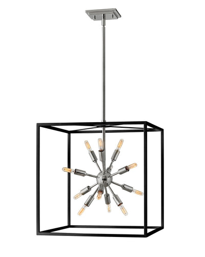 Hinkley - 46314BLK-PN - LED Chandelier - Aros - Black with Polished Nickel accents