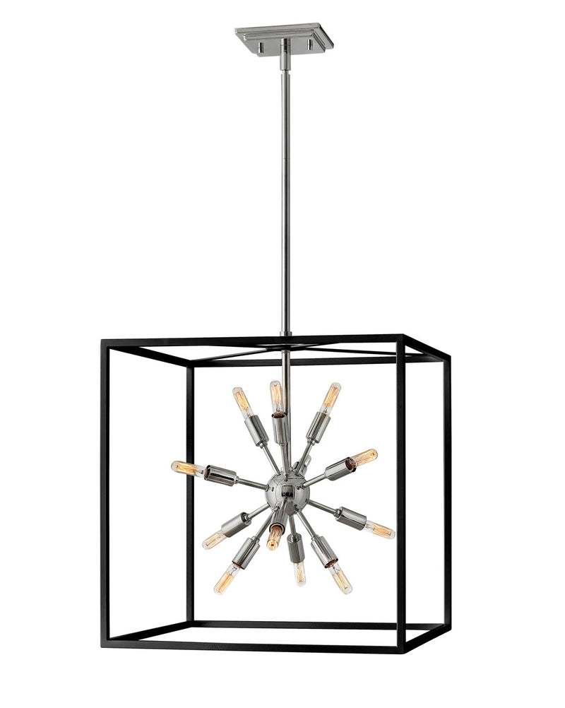 Hinkley - 46314BLK-PN - LED Chandelier - Aros - Black with Polished Nickel accents