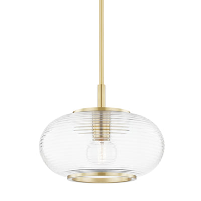 Mitzi - H418701-AGB - One Light Pendant - Maggie - Aged Brass