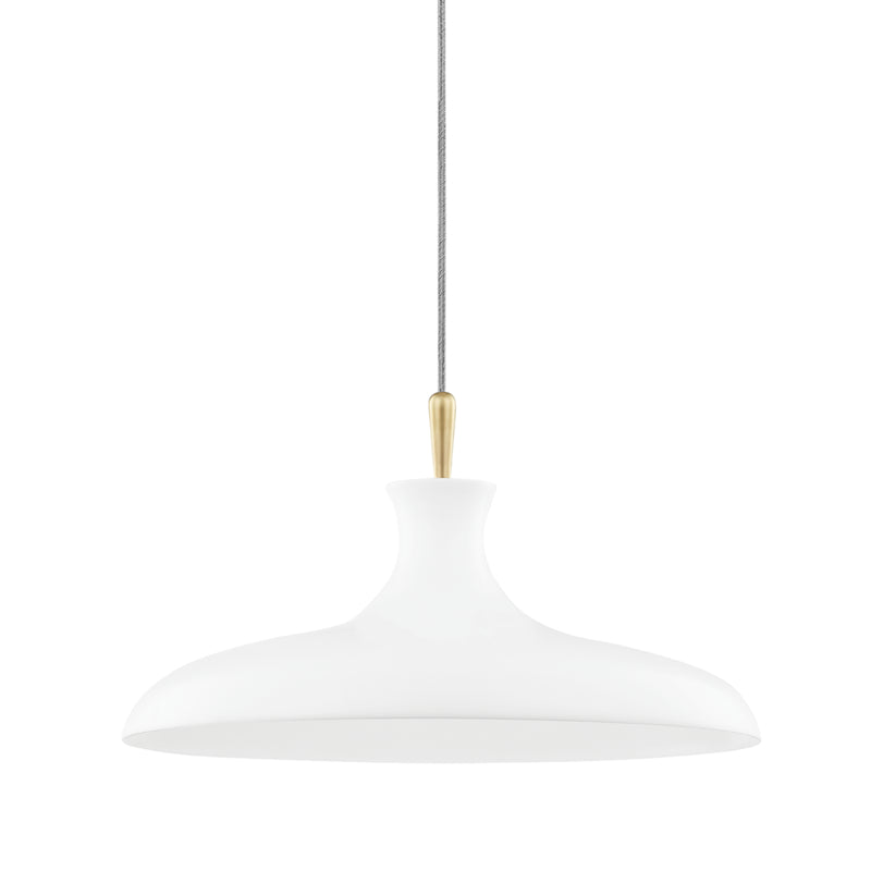 Mitzi - H421701L-AGB/WH - One Light Pendant - Cassidy - Aged Brass/Soft Off White