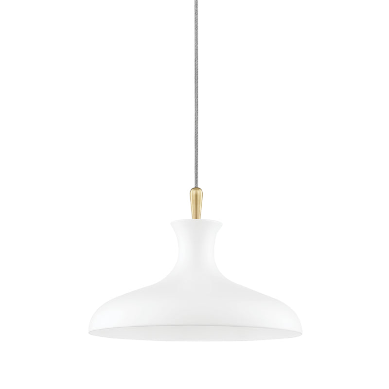 Mitzi - H421701S-AGB/WH - One Light Pendant - Cassidy - Aged Brass/Soft Off White