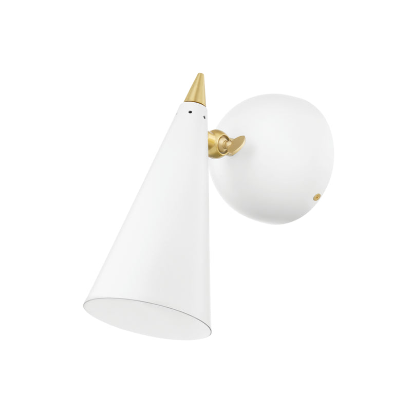 Mitzi - H441101-AGB/WH - One Light Wall Sconce - Moxie - Aged Brass/Soft Off White