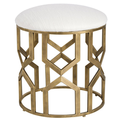 Uttermost - 23579 - Accent Stool - Trellis - Antique Brushed Brass