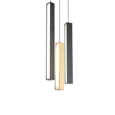 Modern Forms - PD-64803R-BK/AB-BK - LED Pendant - Chaos - Black/Aged Brass & Black