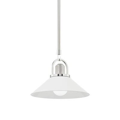 Hudson Valley - 2613-PN/WH - One Light Pendant - Syosset - Polished Nickel/White