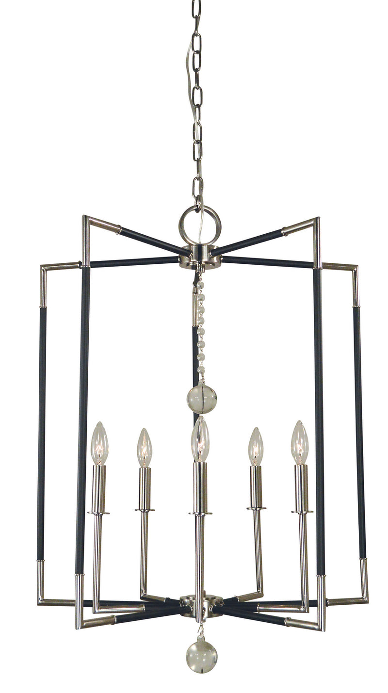 Framburg - 5042 PN/MBLACK - Five Light Chandelier - Felicity - Polished Nickel with Matte Black Accents