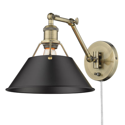 Golden - 3306-A1W AB-BLK - One Light Wall Sconce - Orwell AB - Aged Brass