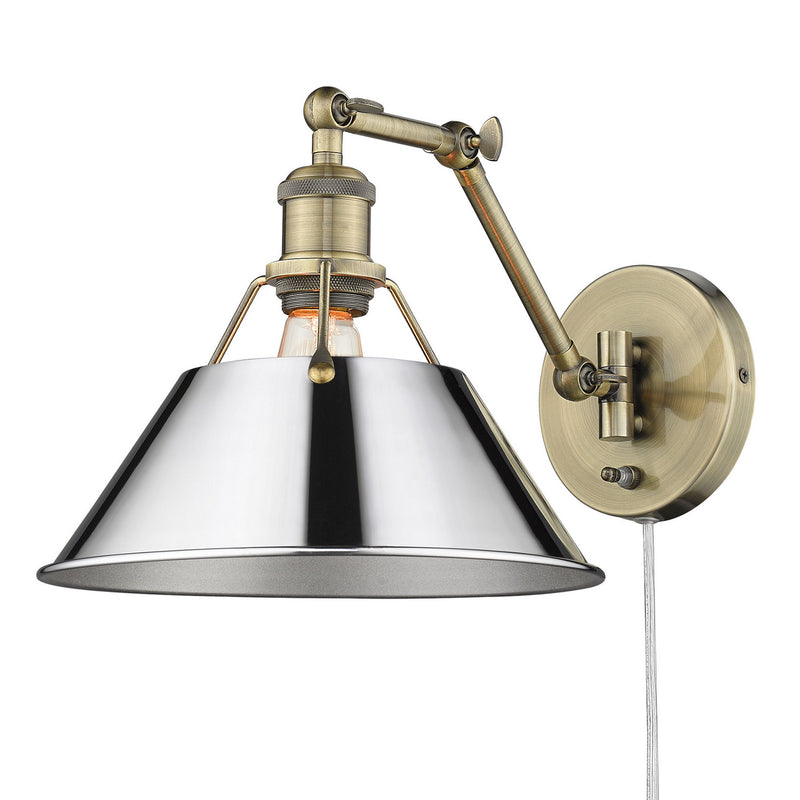Golden - 3306-A1W AB-CH - One Light Wall Sconce - Orwell AB - Aged Brass