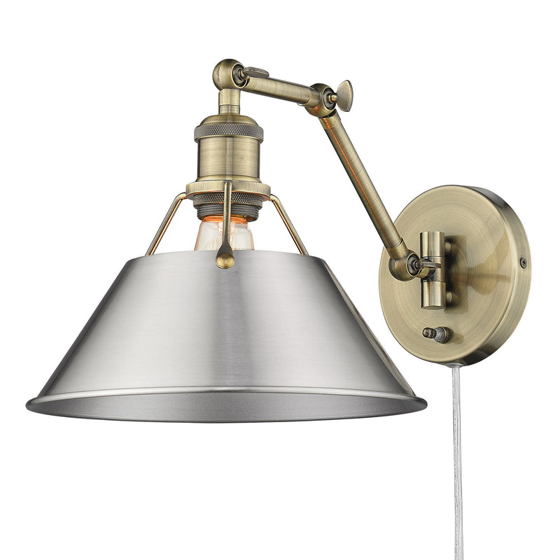 Golden - 3306-A1W AB-PW - One Light Wall Sconce - Orwell AB - Aged Brass