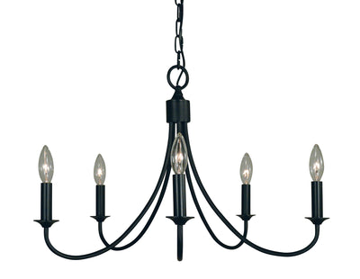 Framburg - 1001 MBLACK - Five Light Chandelier - Maisonette - Matte Black