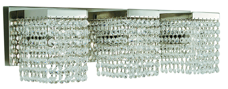 Framburg - 1993 PS - Three Light Wall Sconce - Gemini - Polished Silver with Clear Crystal