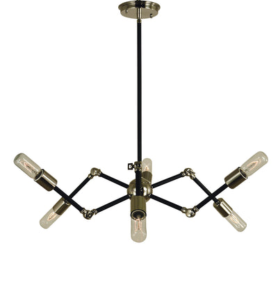 Framburg - 4686 PN/MBLACK - Six Light Chandelier - Felix - Polished Nickel with Matte Black
