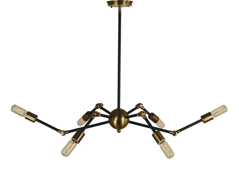 Framburg - 4688 AB/MBLACK - Six Light Chandelier - Felix - Antique Brass with Matte Black