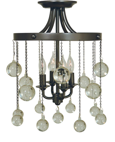 Framburg - 4762 MB - Four Light Flush / Semi-Flush Mount - Falling Stars - Mahogany Bronze