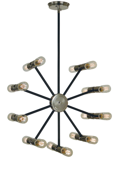 Framburg - 5086 PN/MBLACK - 18 Light Chandelier - Nebula - Polished Nickel with Matte Black Accents