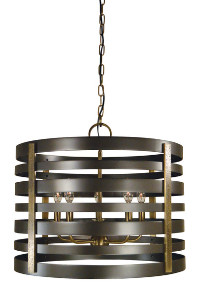 Framburg - 5095 MB/AB - Five Light Chandelier - Pastoral - Mahogany Bronze with Antique Brass Accents