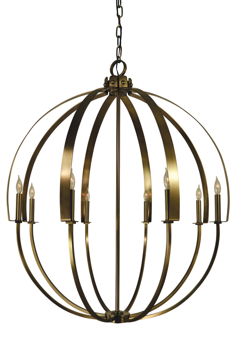 Framburg - 4728 AB - Eight Light Foyer Chandelier - Luna - Antique Brass