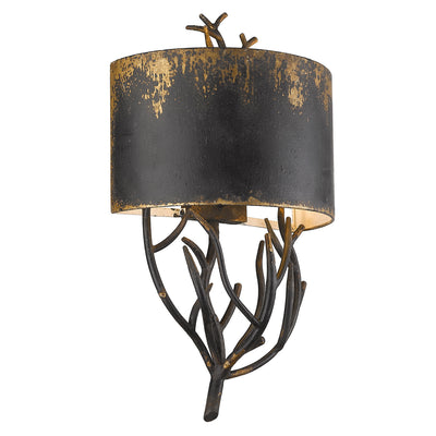 Golden - 0836-WSC ABI - Two Light Wall Sconce - Esmay - Antique Black Iron